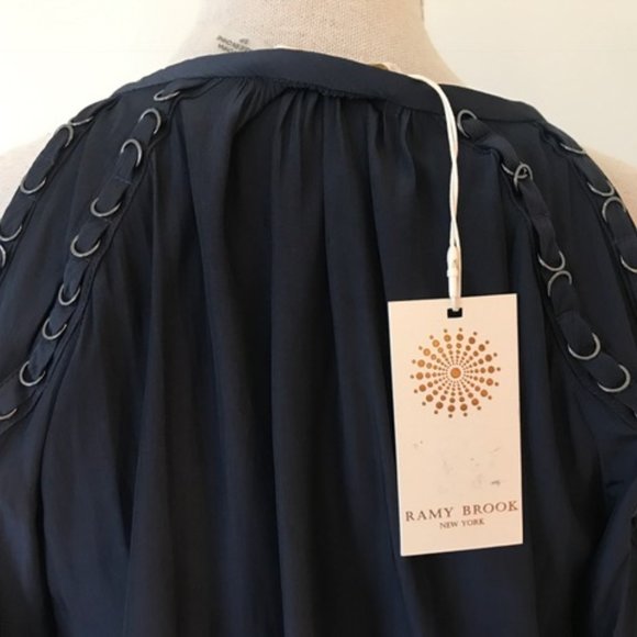 COPY - NWT Ramy Brook Alicia Navy Cold Shouder Dress - Picture 7 of 13